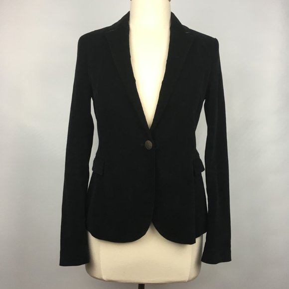 Zara Jackets & Blazers - Zara Womens Black Velvet Blazer  Sz M
